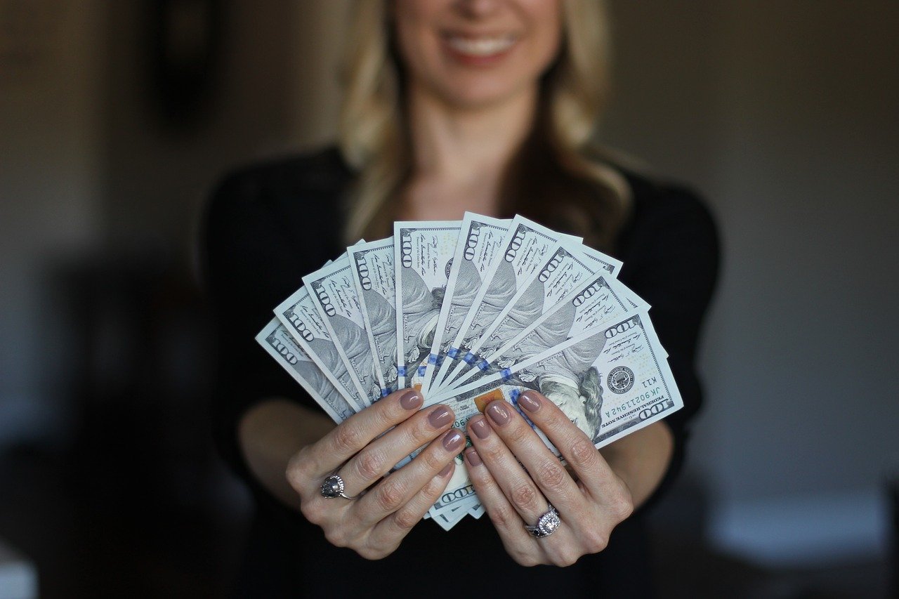 紙幣,お金,金持ち,女性